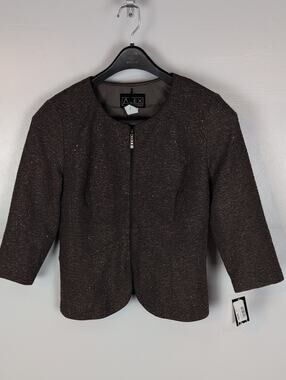 Alex Evenings NWT Sparkly Zip Jacket Top